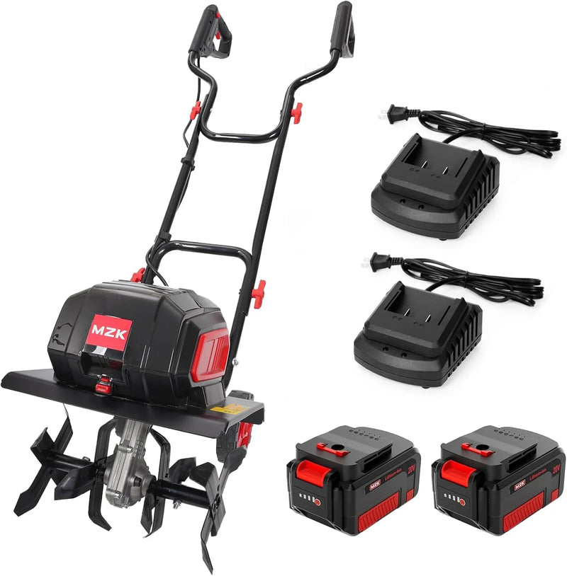 40V 12-inch Cordless Garden Tiller, Battery Powered Garden Cultivator, 2 * 4.0Ah Battery and Fast Charger Included U5