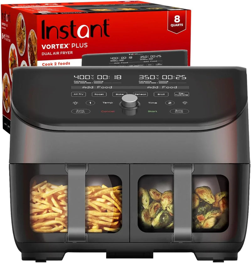 Air fryer, with a transparent casing, personalized programming, integrating 8 functions, capable of achieving various cooking methods such as frying, baking, drying, baking, heating and reheating. W7
