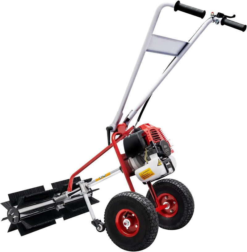 43cc 1.7HP Gas Powered Broom, 2 Stroke Power Sweeper Handheld Gasoline Power Broom Sweeping Machine for Garden Lawn Yard Sidewalk Driveway Turf Grass Cleaning, 600mm Nylon Brush Sweeping broom G5