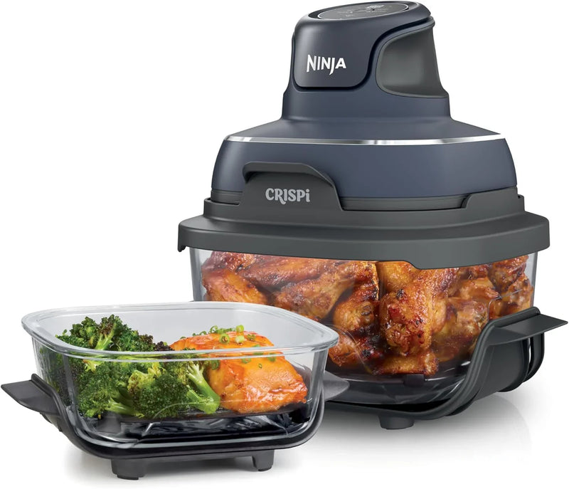 Air fryer can be used in conjunction with microwave ovens, refrigerators and dishwashers. It is made of non-toxic glass material and features a portable cooking system with a capacity of 4 gallons. It comes with 6 glass containers and a sealing lid, O6