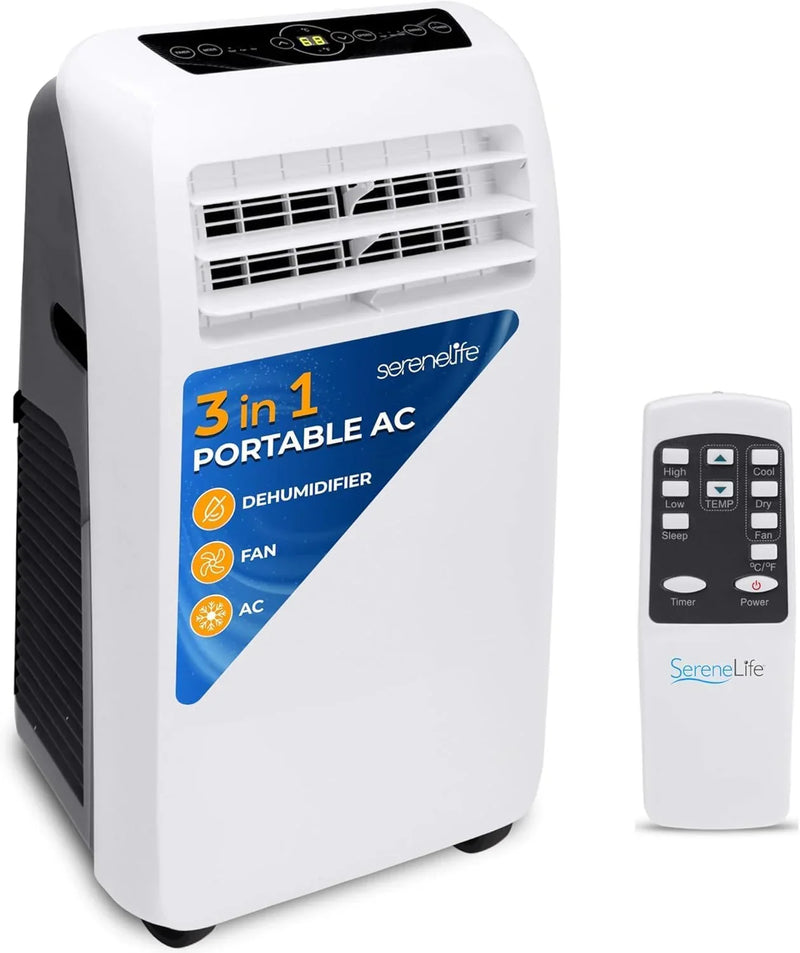 3-in-1 Portable Air Conditioner with Built-in Dehumidifier Function,Fan Mode, Remote Control, Complete Window Mount Exhaust Kit H2