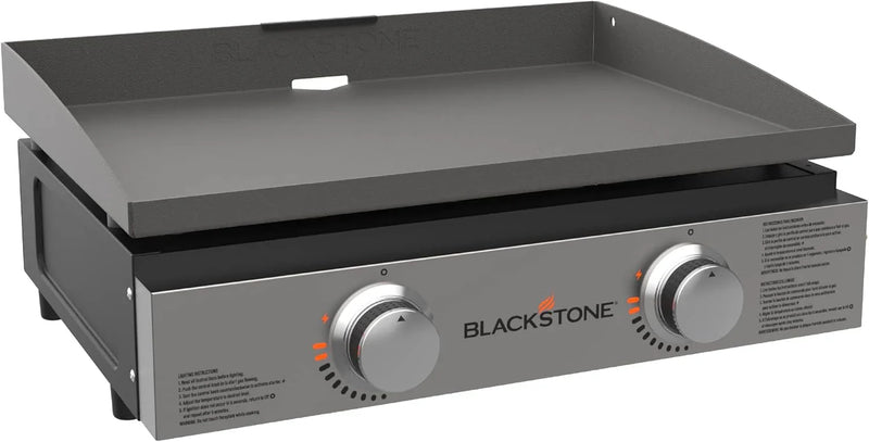1813 Original 22” Tabletop Griddle with Hood and Stainless Steel Front Plate, Powder Coated Steel, Black X0