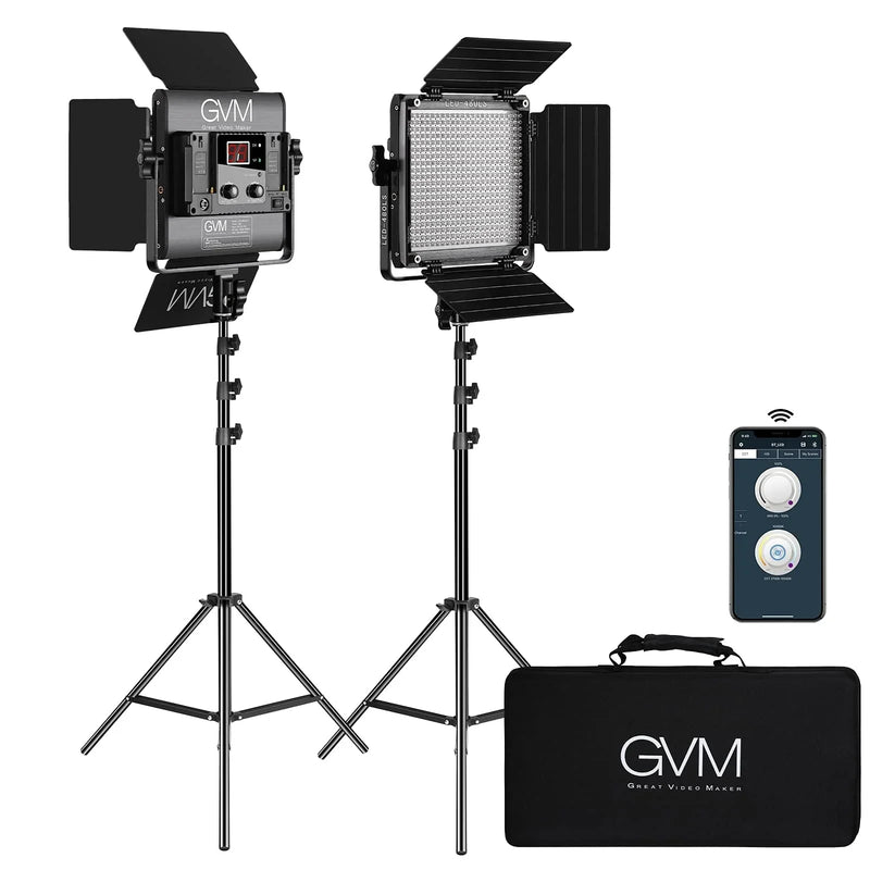 2 Pack LED Video Lighting Kits with APP Control F6