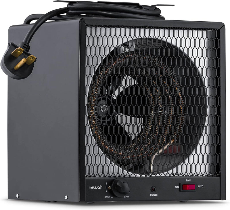 240v Portable Electric Garage Heater, Industrial Strength with Internal Thermostat and Carrying Handle, Heats 600 sq. ft. with 6-30R Plug, Perfect for Garages, Workshops and More I5