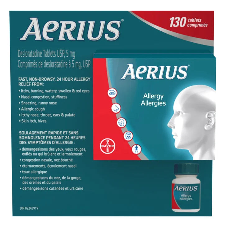 Aerius Allergy Relief, 130 Tablets M6