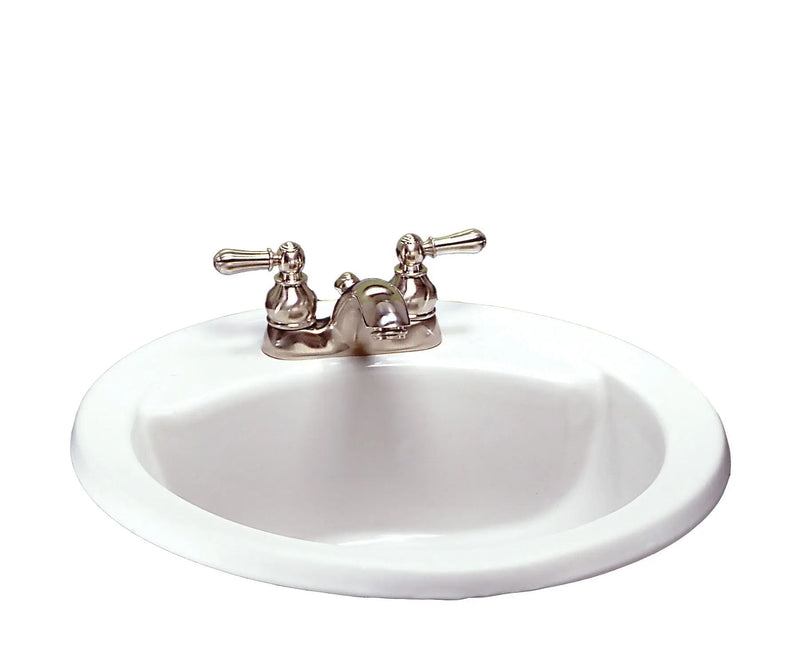 American Standard Cadet Round 4-in Center Drop-In Bathroom Sink/Basin with Overflow, White, 19-in O3