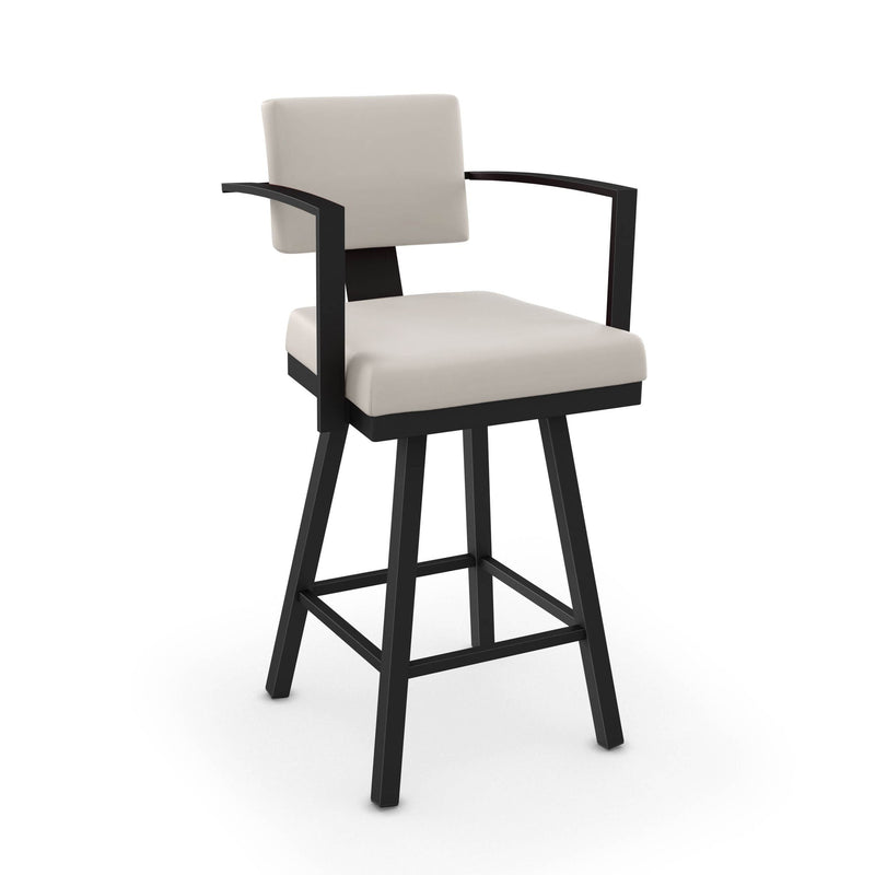 Amisco Akers Swivel Bar Stool with Padded Backrest, Multiple Colours, 30-in H6