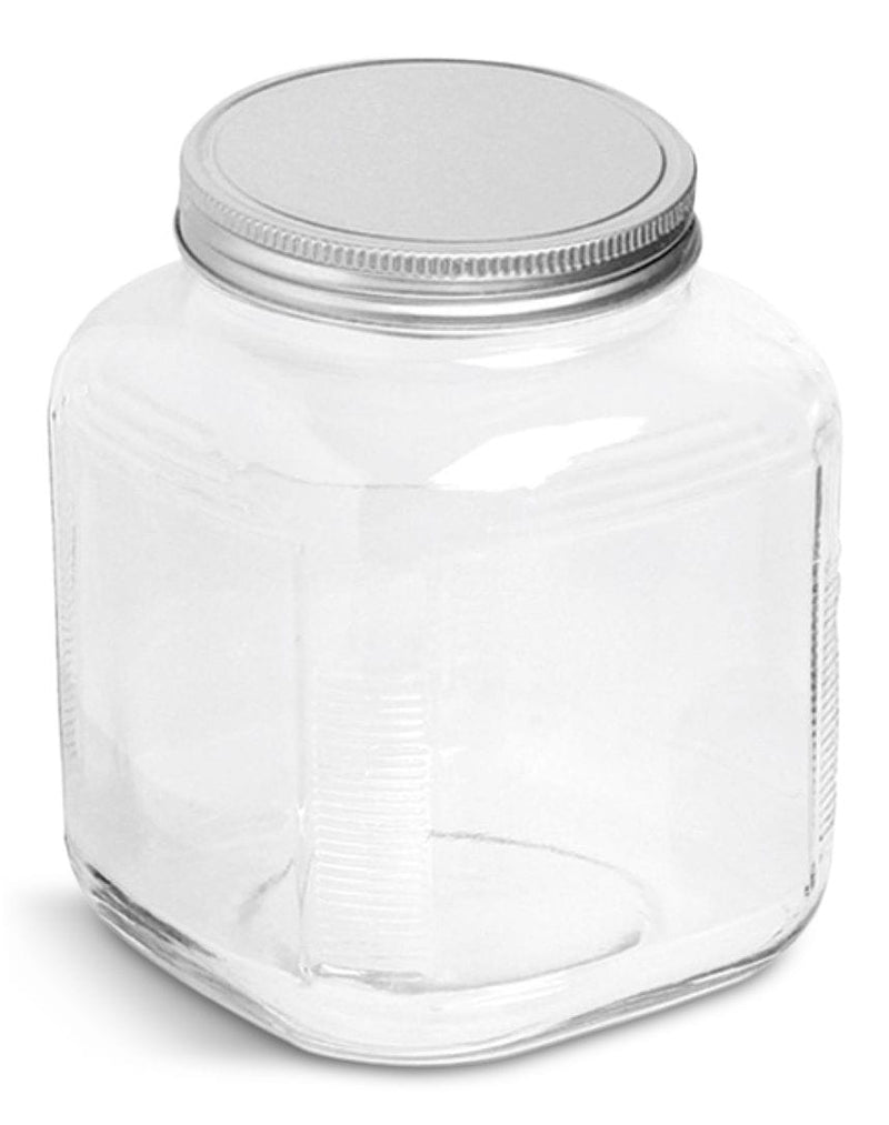 Anchor Hocking Cracker Jar, with Silver Lid, 1-Gal, Clear & Durable Glass C1