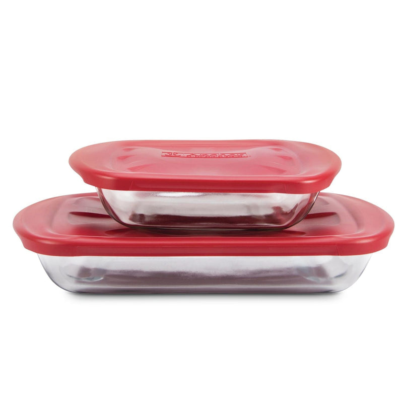 Anchor Hocking Glass Bake 'n' Keep Set with Plastic Lids, 4-pc B1