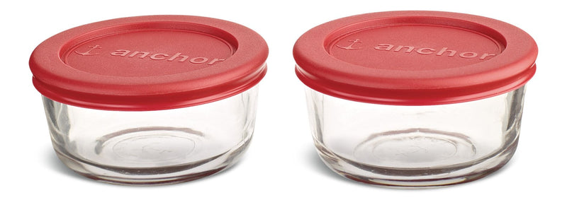 Anchor Hocking Glass Storage Container Set with Lids, 2 Count L4