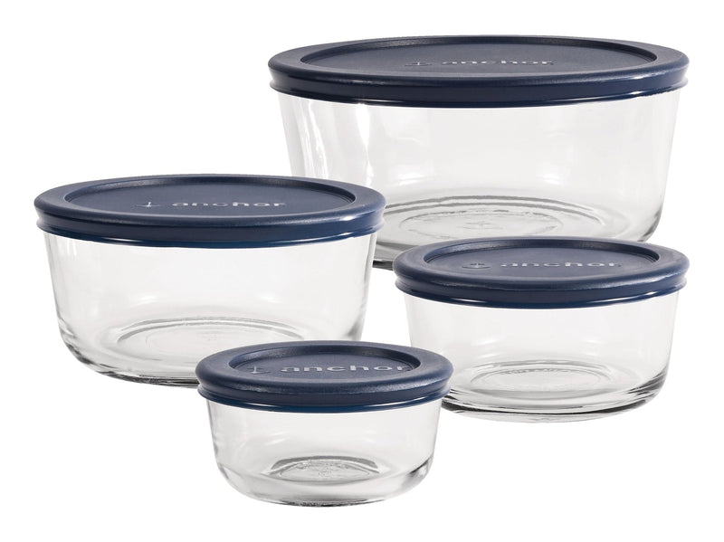 Anchor Hocking Glass Storage Container Set with Lids, Assorted Sizes, 4 Count S1