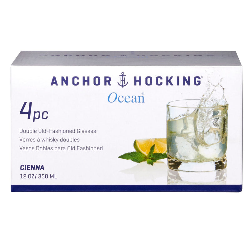 Anchor Hocking Ocean Cienna Rocks Glasses Set, 12-oz, 4-pk L8