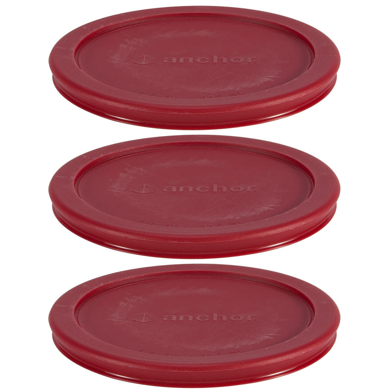 Anchor Hocking Plastic Lid Set, Red, 3-pc x 4-Cup X5