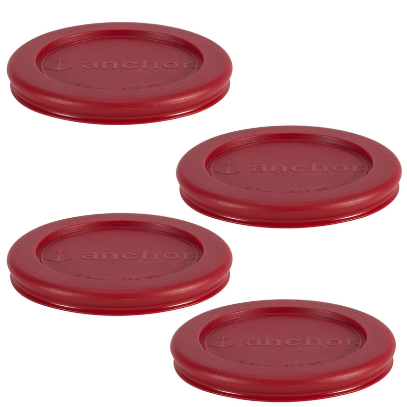 Anchor Hocking Plastic Lid Set, Red, 4-pc x 1-Cup C0
