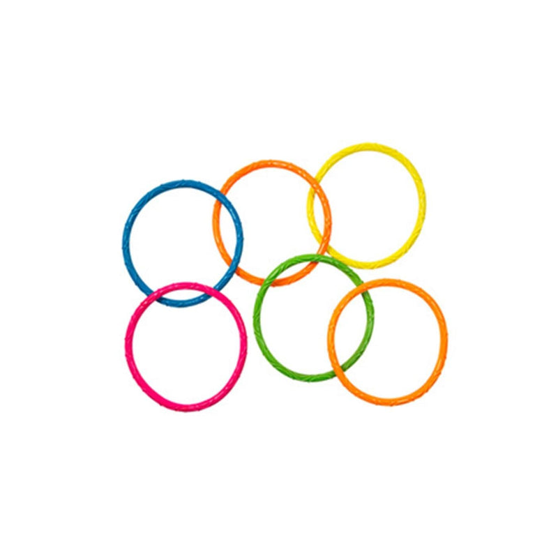 Aqua Leisure Multi-Coloured Neon Dive Rings, 6-pcs, Ages 5+ Y1