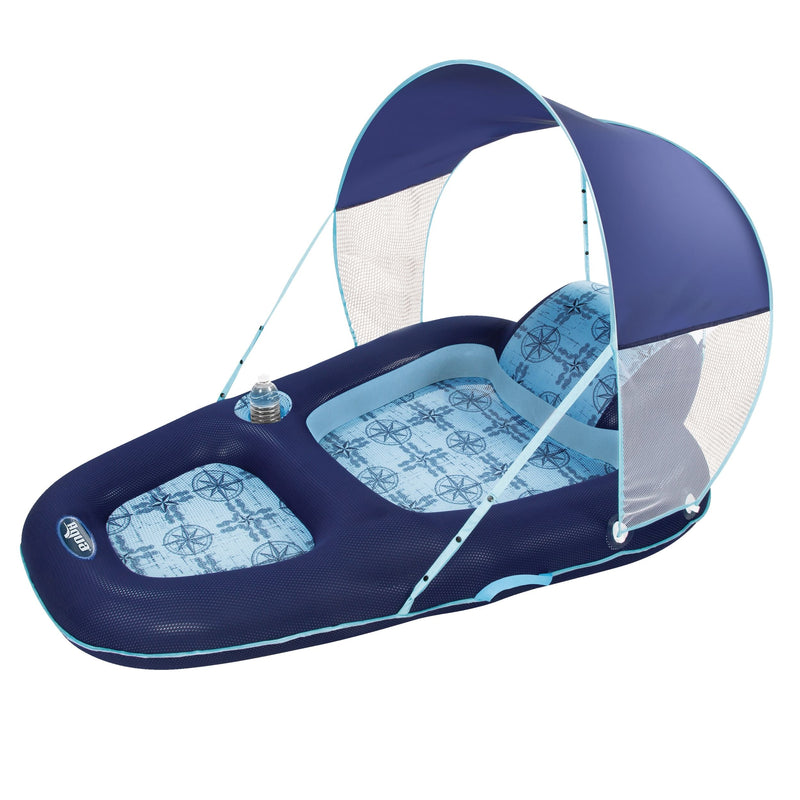 Aqua Luxury Inflatable Pool/Water Lounge with Removable Canopy, UPF 50, Ages 15+ N2
