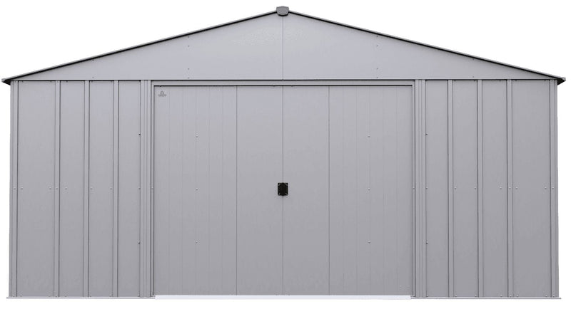 Arrow Classic 14x14-ft Flute Grey Corrosion-Resistant Steel Shed R0