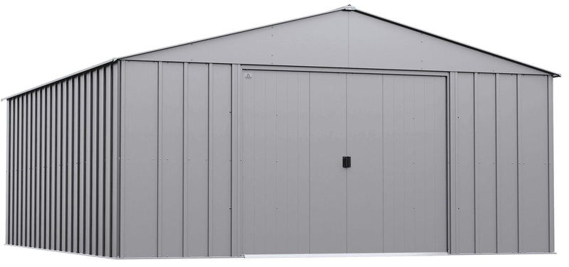Arrow Classic 14x17-ft Flute Grey Corrosion-Resistant Metal Shed E4