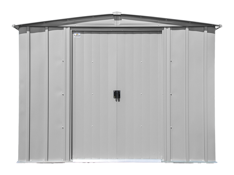 Arrow Classic 8x6-ft Flute Grey Galvanized Steel Storage Shed with Pitched Roof Z6