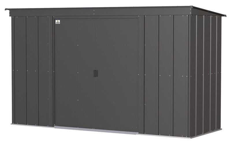 Arrow Classic Galvanized Steel Storage Shed, Charcoal, 10-ft x 4-ft H4