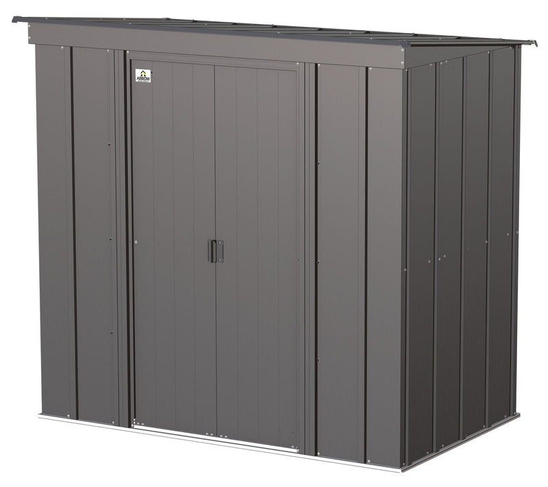 Arrow Classic Galvanized Steel Storage Shed, Charcoal, 6-ft x 4-ft X3