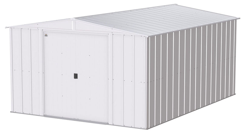 Arrow Classic Galvanized Steel Storage Shed, Flute Grey, 10-ft x 14-ft W4