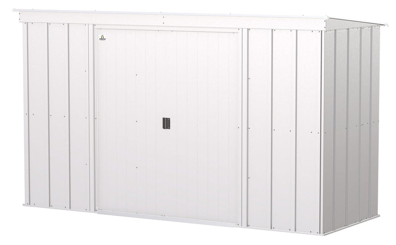 Arrow Classic Galvanized Steel Storage Shed, Flute Grey, 10-ft x 4-ft T7