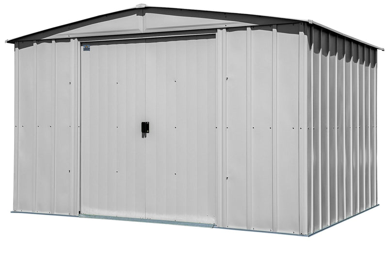 Arrow Classic Galvanized Steel Storage Shed, Flute Grey, 10-ft x 8-ft B3