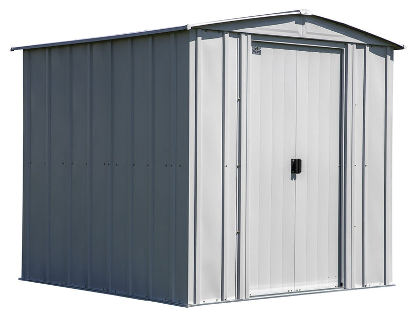 Arrow Classic Galvanized Steel Storage Shed, Flute Grey, 6-ft x 7-ft N3