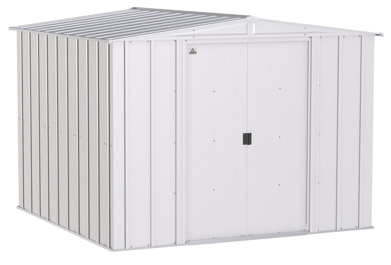 Arrow Classic Galvanized Steel Storage Shed, Flute Grey, 8-ft x 8-ft R7