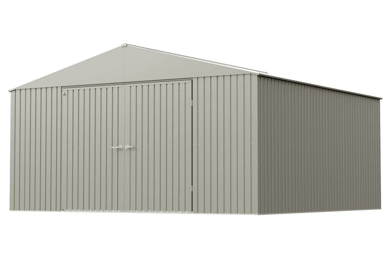 Arrow Elite 14x14-ft Cool Grey Corrosion-Resistant Steel Storage Shed Y1