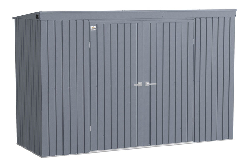 Arrow Elite Steel Storage Shed with Pent Roof, Anthracite, 10-ft x 4-ft E9