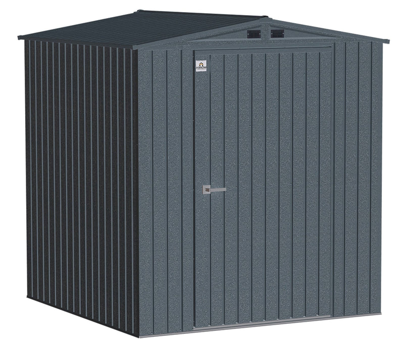 Arrow Elite Steel Storage Shed with Pent Roof, Anthracite, 6-ft x 6-ft T0