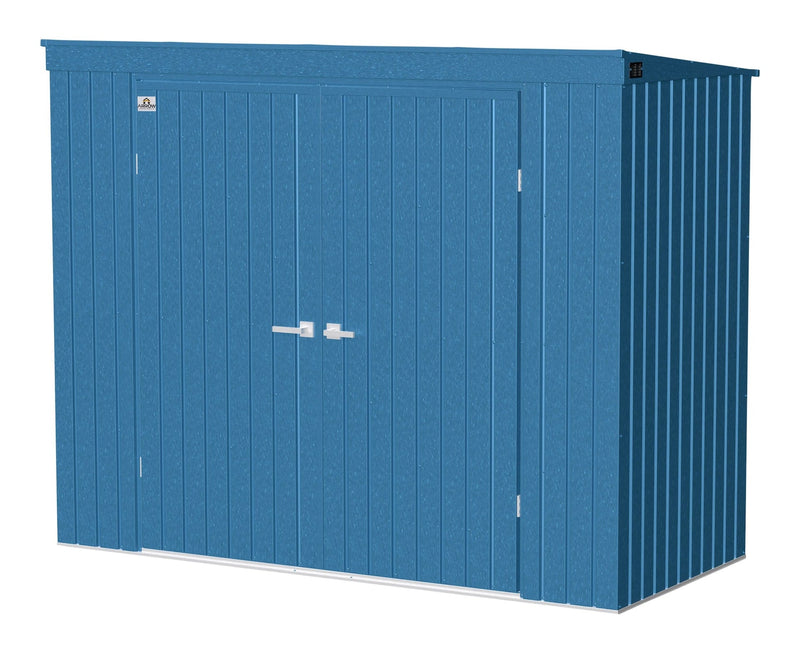 Arrow Elite Steel Storage Shed with Pent Roof, Blue Grey, 8-ft x 4-ft D0