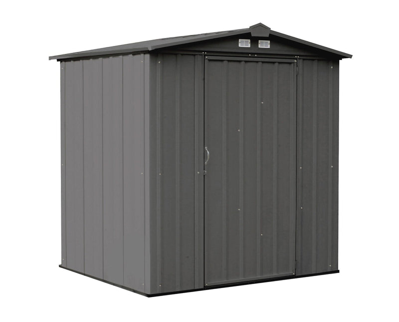 Arrow EZEE Galvanized Steel Storage Shed with Low Gable Roof, Charcoal, 6-ft x 5-ft E5