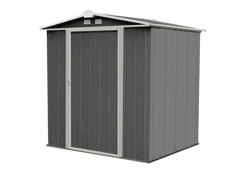 Arrow EZEE Galvanized Steel Storage Shed with Low Gable Roof, Charcoal/Cream, 6-ft x 5-ft R3