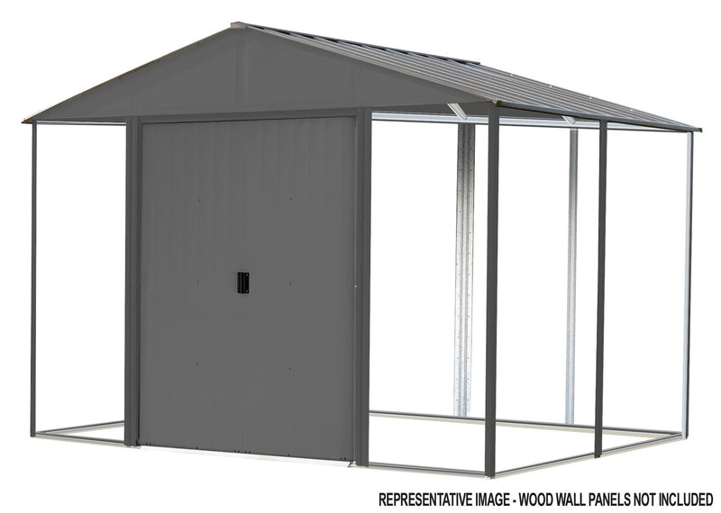 Arrow Ironwood Steel Hybrid Shed Kit, Anthracite, 8-ft x 8-ft C6