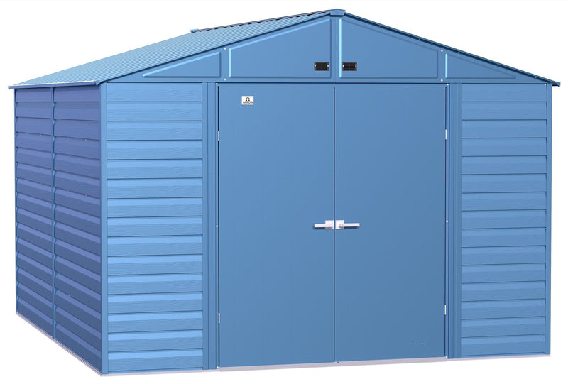 Arrow Select Galvanized Steel Storage Shed, Blue Grey, 10-ft x 12-ft F3