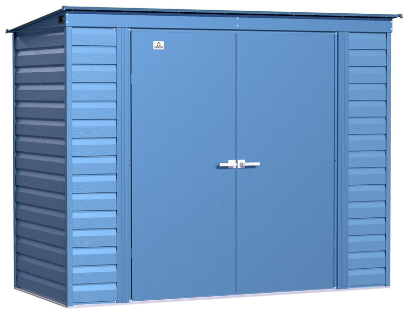 Arrow Select Galvanized Steel Storage Shed, Blue Grey, 8-ft x 4-ft U2