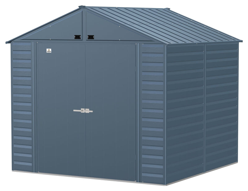 Arrow Select Galvanized Steel Storage Shed, Blue Grey, 8-ft x 8-ft E3