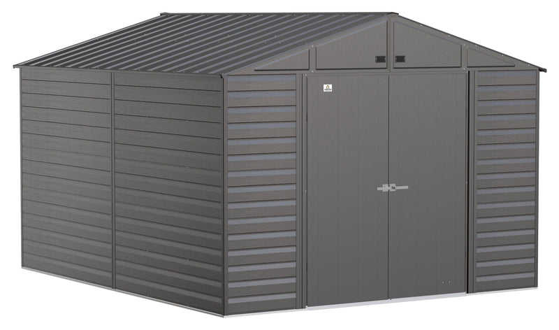 Arrow Select Galvanized Steel Storage Shed, Charcoal, 10-ft x 12-ft Q8