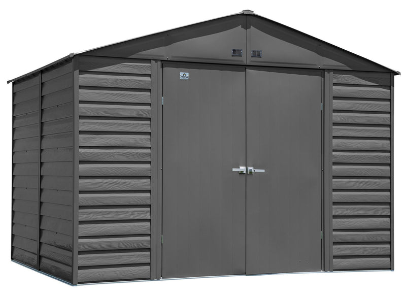 Arrow Select Galvanized Steel Storage Shed, Charcoal, 10-ft x 8-ft H9