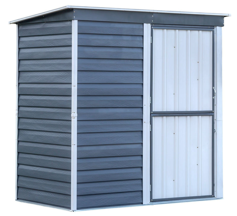 Arrow Shed-in-a-Box Steel Storage Shed, Charcoal/Cream, 6-ft x 4-ft T9