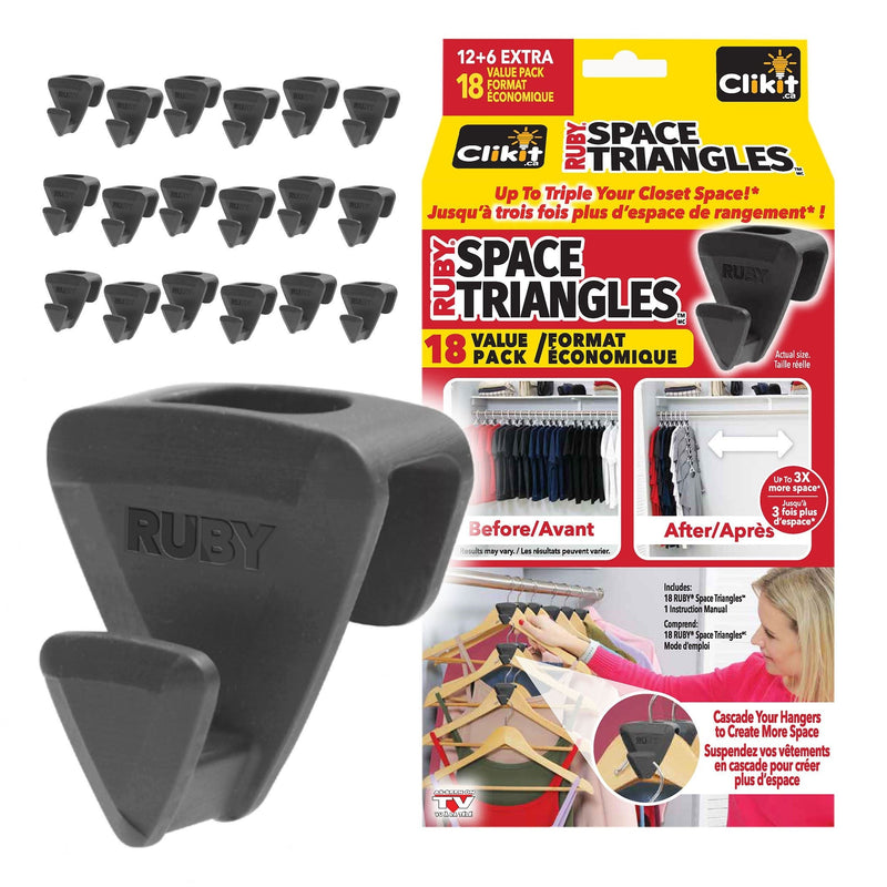 As Seen On TV Ruby Space Saver Triangles, Black, 18-pk J4