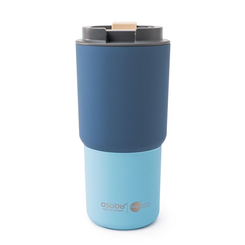 Asobu Pick-me-up Ceramic Travel Mug, 22-oz, Pastel Blue Q3
