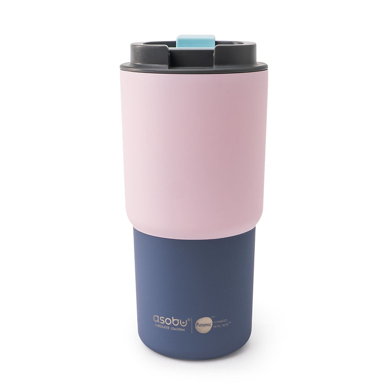 Asobu Pick-me-up Ceramic Travel Mug, 22-oz, Pastel Pink E3