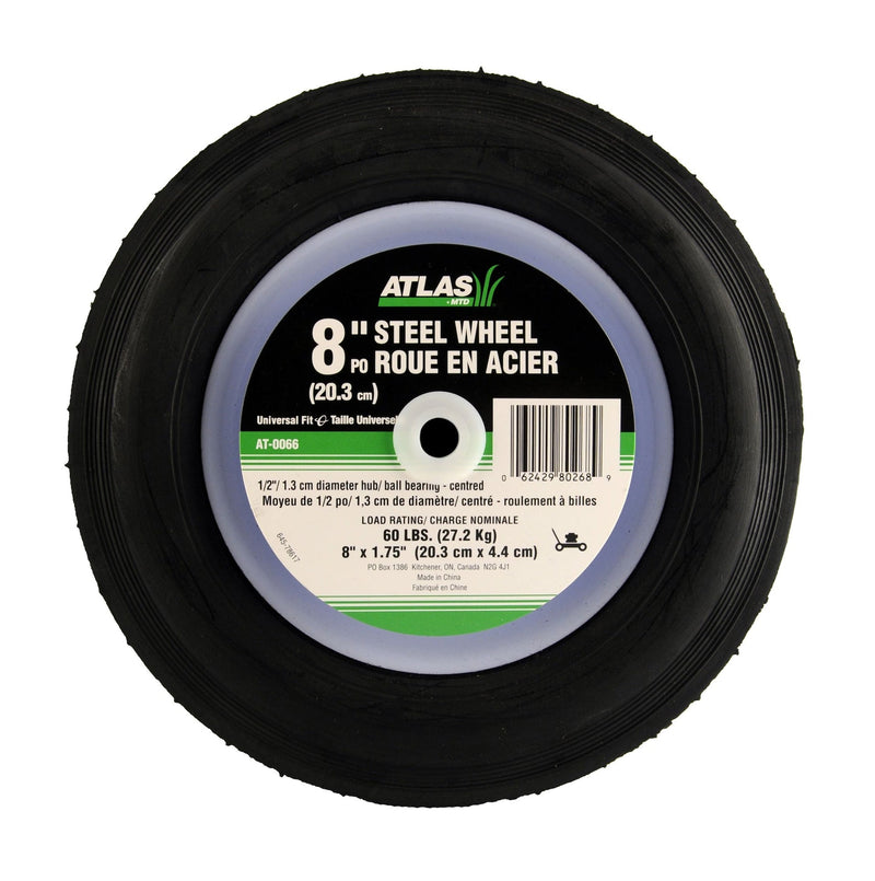 Atlas Steel Lawn Mower Replacement Wheel with Ball Bearings, 8-in x 1.5-in F5