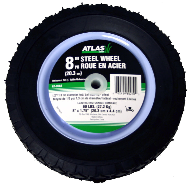 Atlas Steel Lawn Mower RePlacement Wheel with Ball Bearings, 8 in x 1.75-in M2