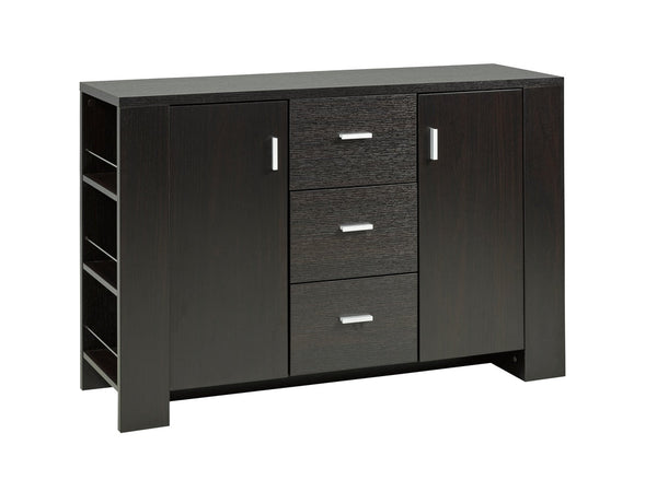 Brassex Ashton Freestanding Dining Buffet/Server with Storage, Dark Cherry G3