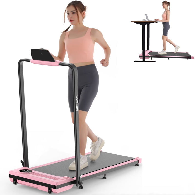 ANCHEER Portable Folding Walking Pad 300lb, 7.5 MPH Under Desk Treadmill with Remote Control LED Display,2 in 1 Walking Pad Treadmill for... H8